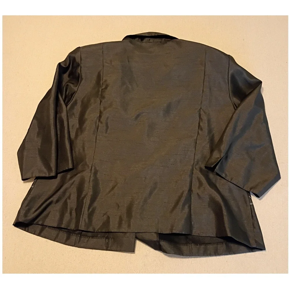 Sag Harbor Dress Woman Black Embroidered‎ Floral Sequin Blazer Jacket Size 20W